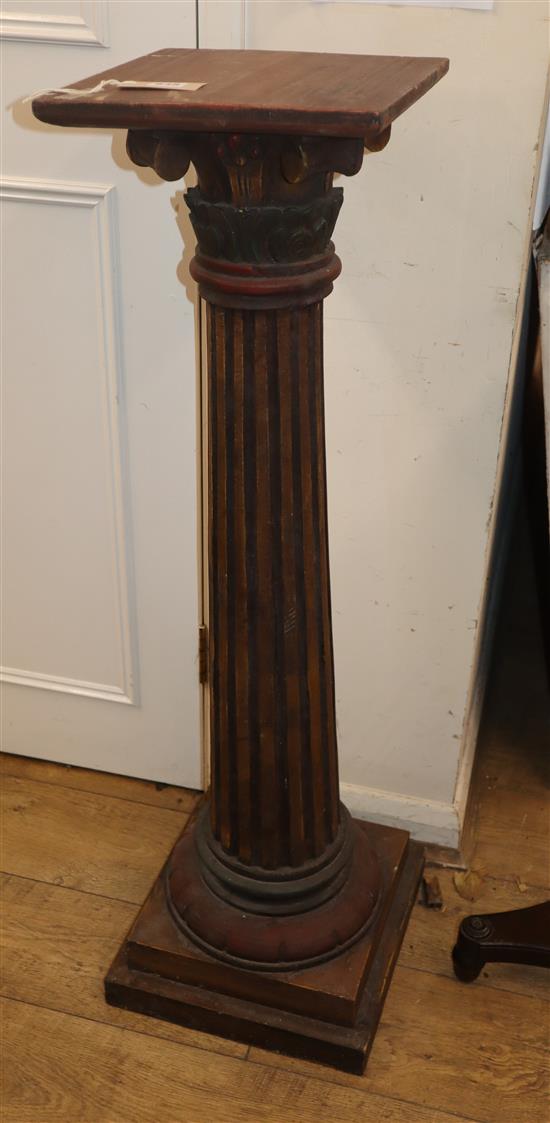 A painted carved wood jardiniere stand H.113cm